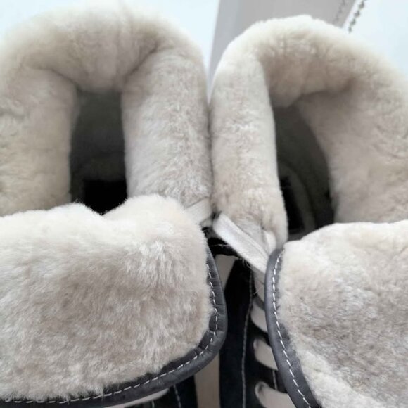 Tory Burch Benjamin Hi-Top Shearling Lined Leather Sneakers - Picture 3 of 8